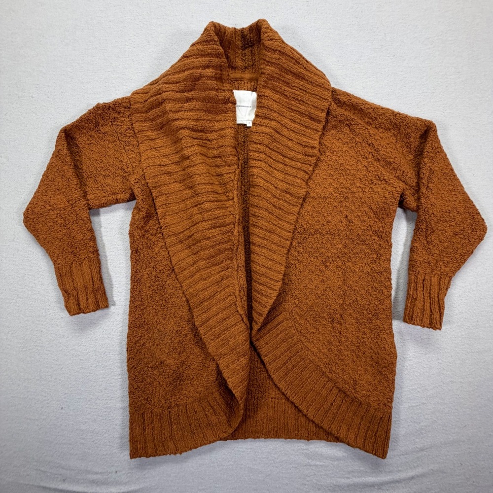 Anthropologie Cardigan Women XS Rust Brown Boucle Shawl Collar Knit Sweater